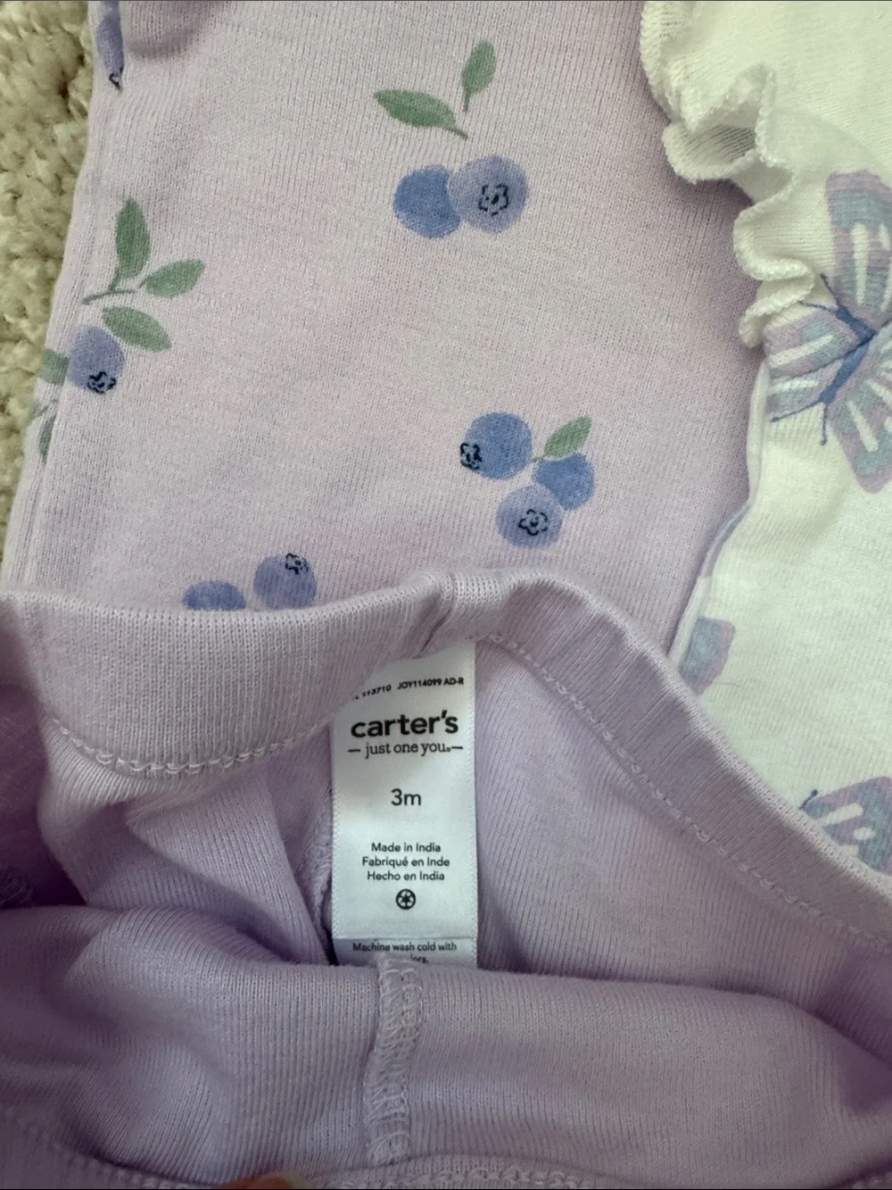 Carter's Lilac and White Floral & Butterfly Baby Matching Sets